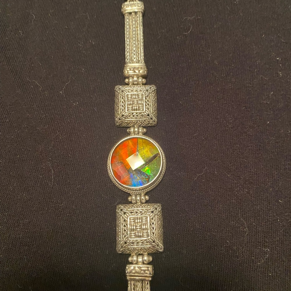 Designer Janyl Sherman, Sarda.Ammolite Triplet, handmade in Bali bracelet new